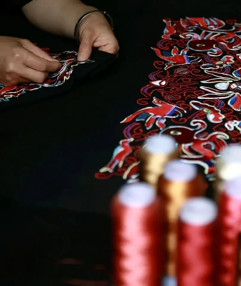 Verified layered embroidery detail