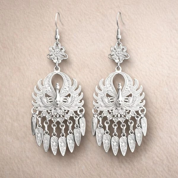 Real metal statement earring structure