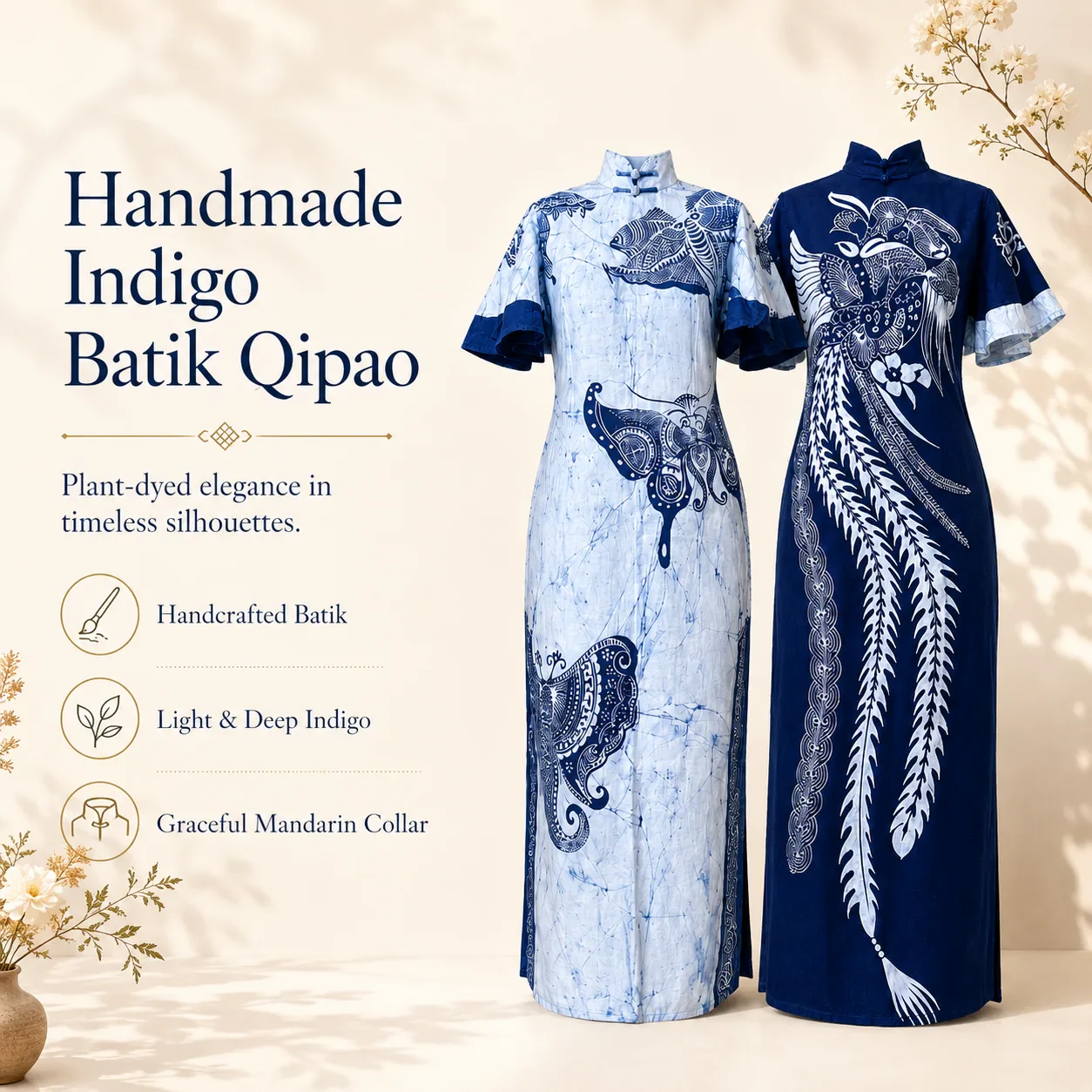 Handmade Indigo Batik Dress - 9 Styles gallery image 01