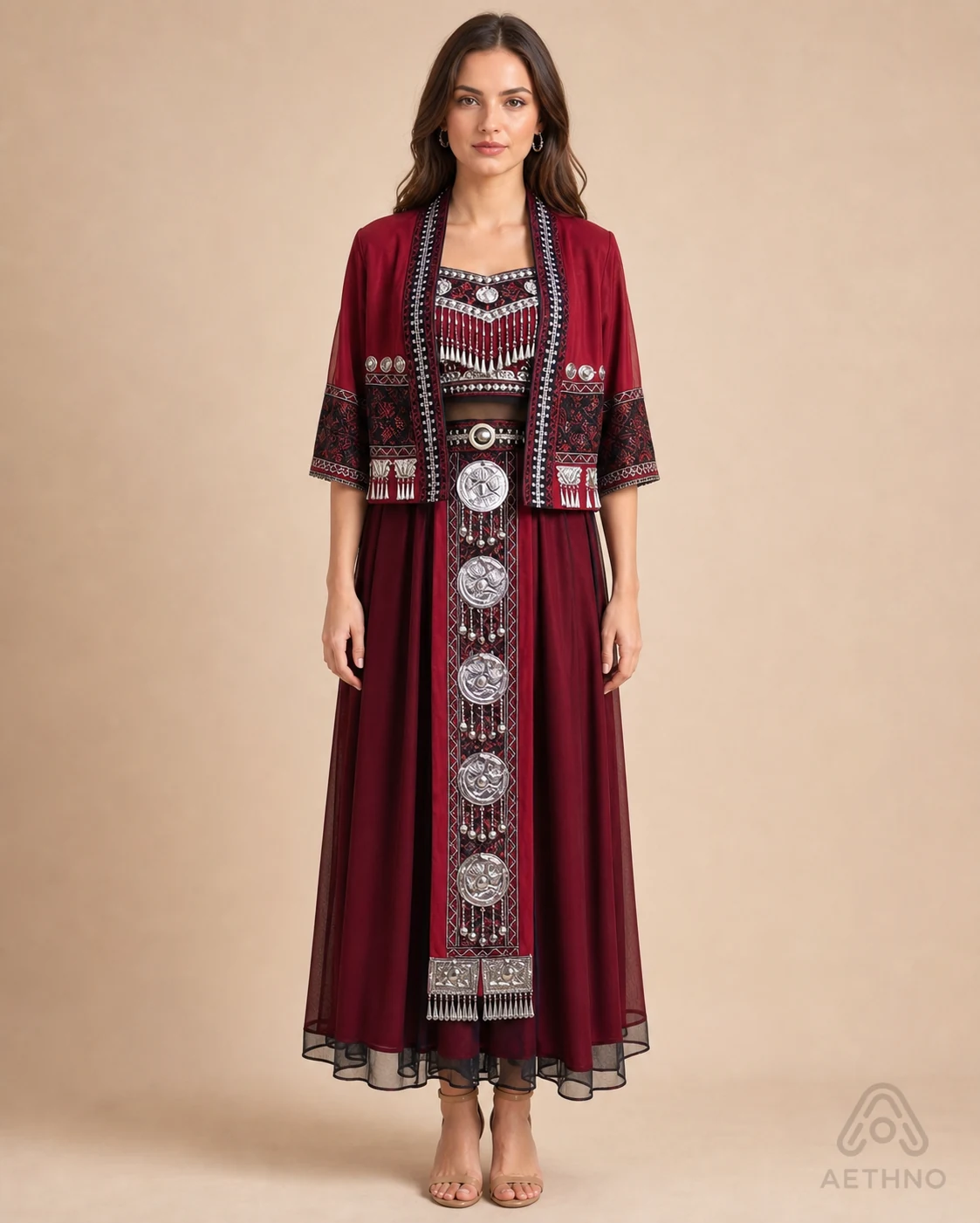 AETHNO Miao-Inspired Embroidered Women's Outfit - Look 01