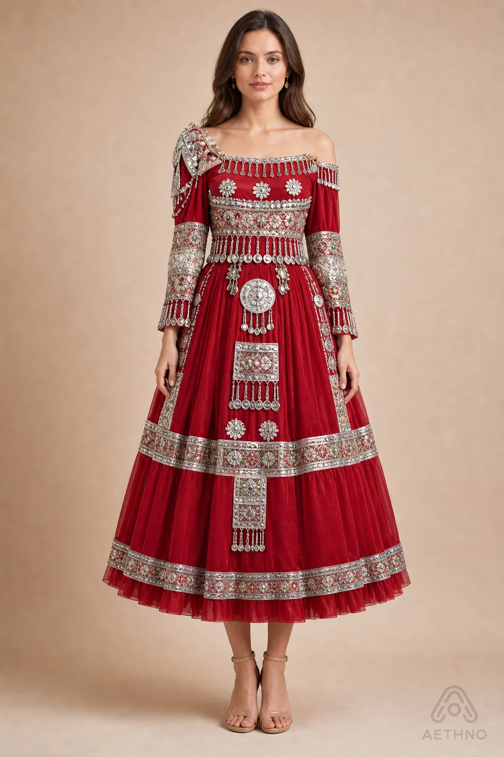 AETHNO Miao-Inspired Embroidered Women's Outfit - Look 03