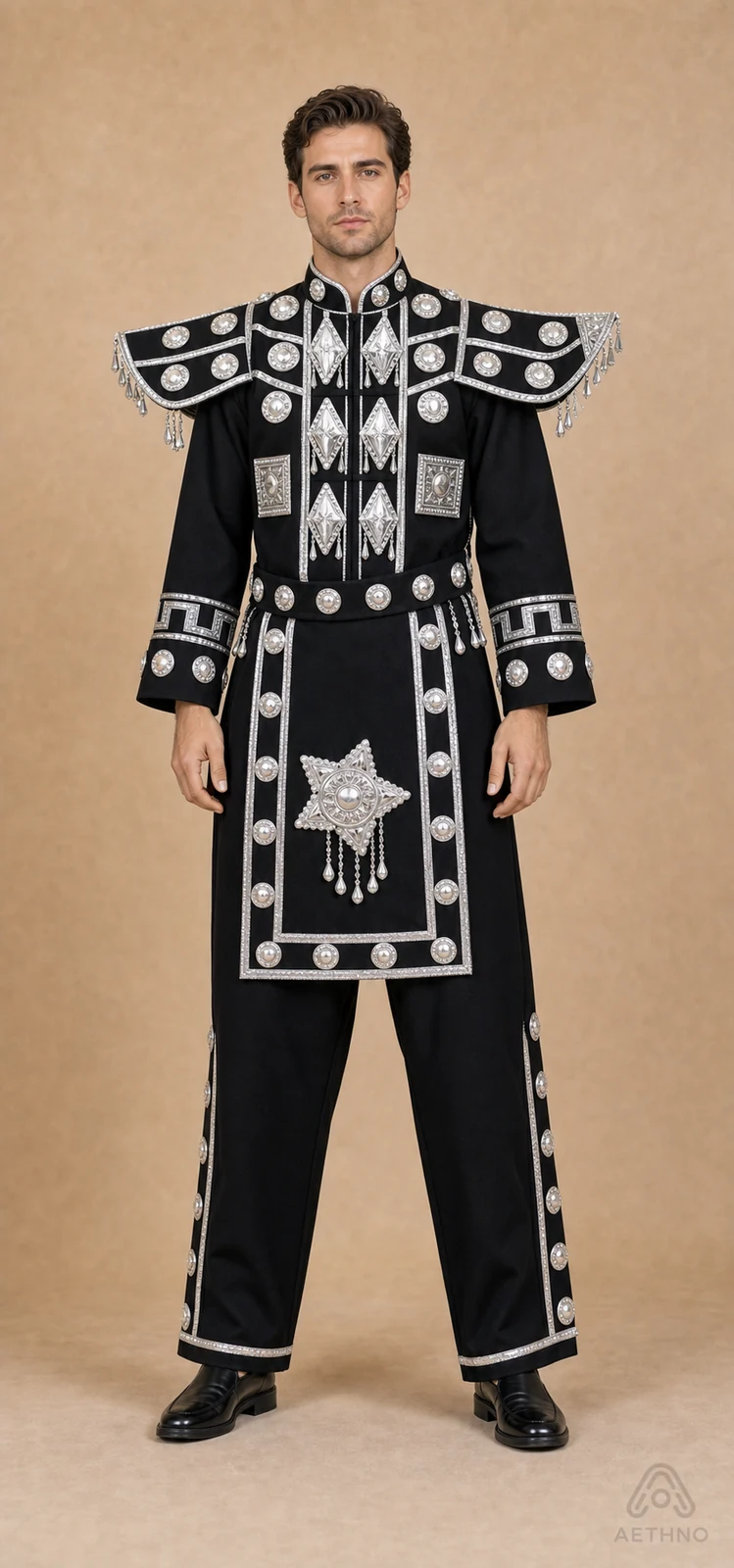 AETHNO Miao-Inspired Embroidered Men's Outfit - Look 10