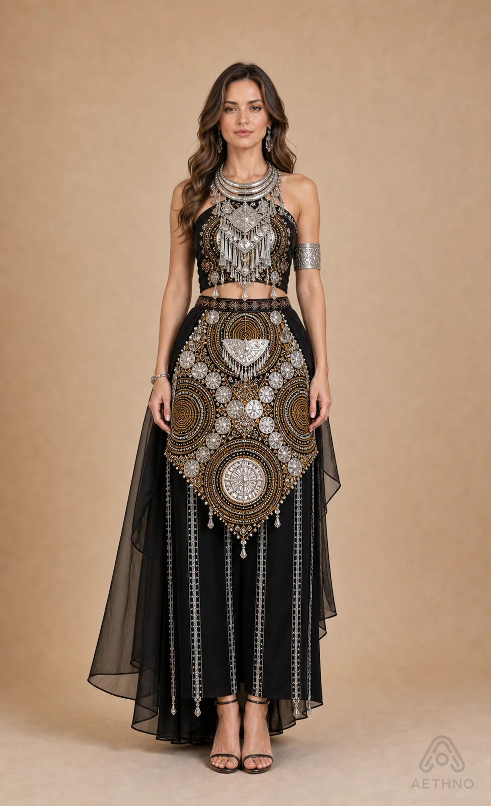 AETHNO Miao-Inspired Embroidered Women's Outfit - Look 12