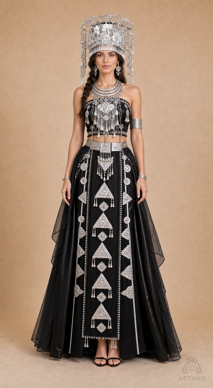 AETHNO Miao-Inspired Embroidered Women's Outfit - Look 13