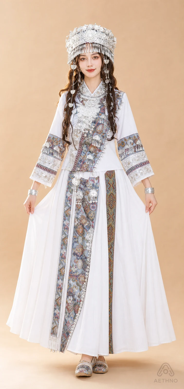 AETHNO Miao-Inspired Embroidered Women's Outfit - Look 26