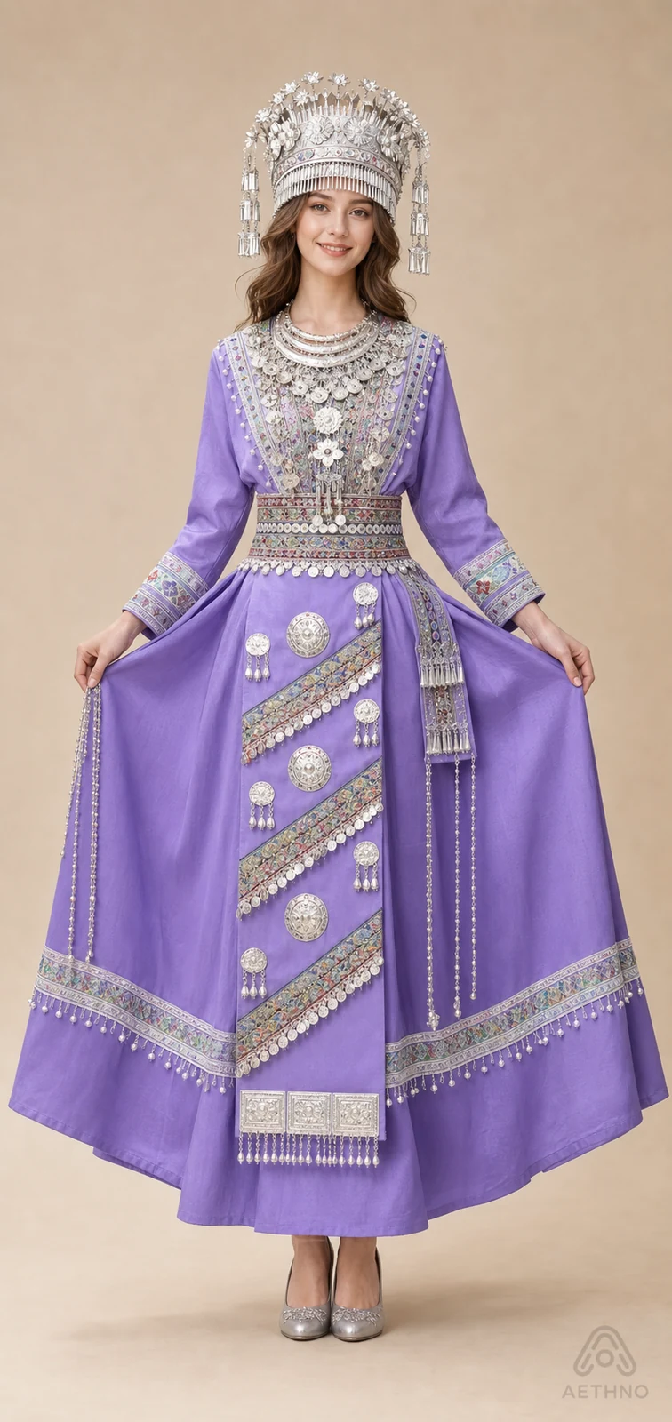 AETHNO Miao-Inspired Embroidered Women's Outfit - Look 31