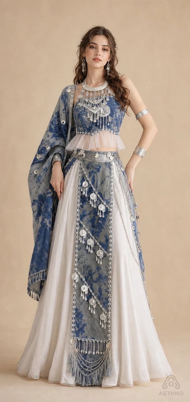 AETHNO Miao-Inspired Embroidered Women's Outfit - Look 33