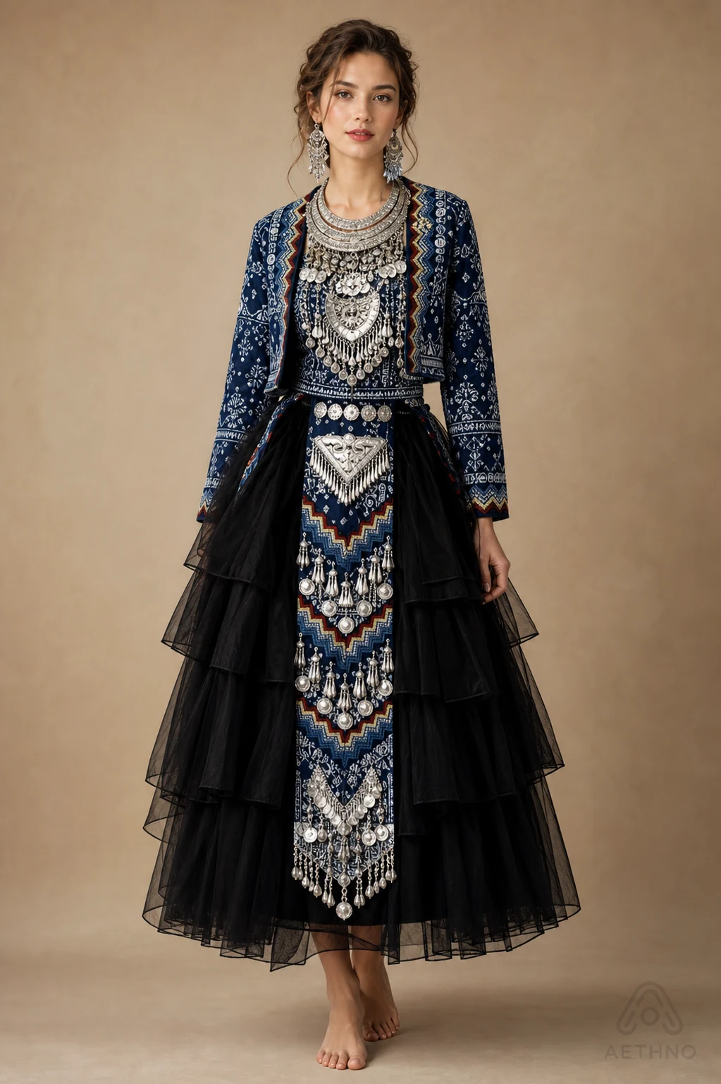 AETHNO Miao-Inspired Embroidered Women's Outfit - Look 37