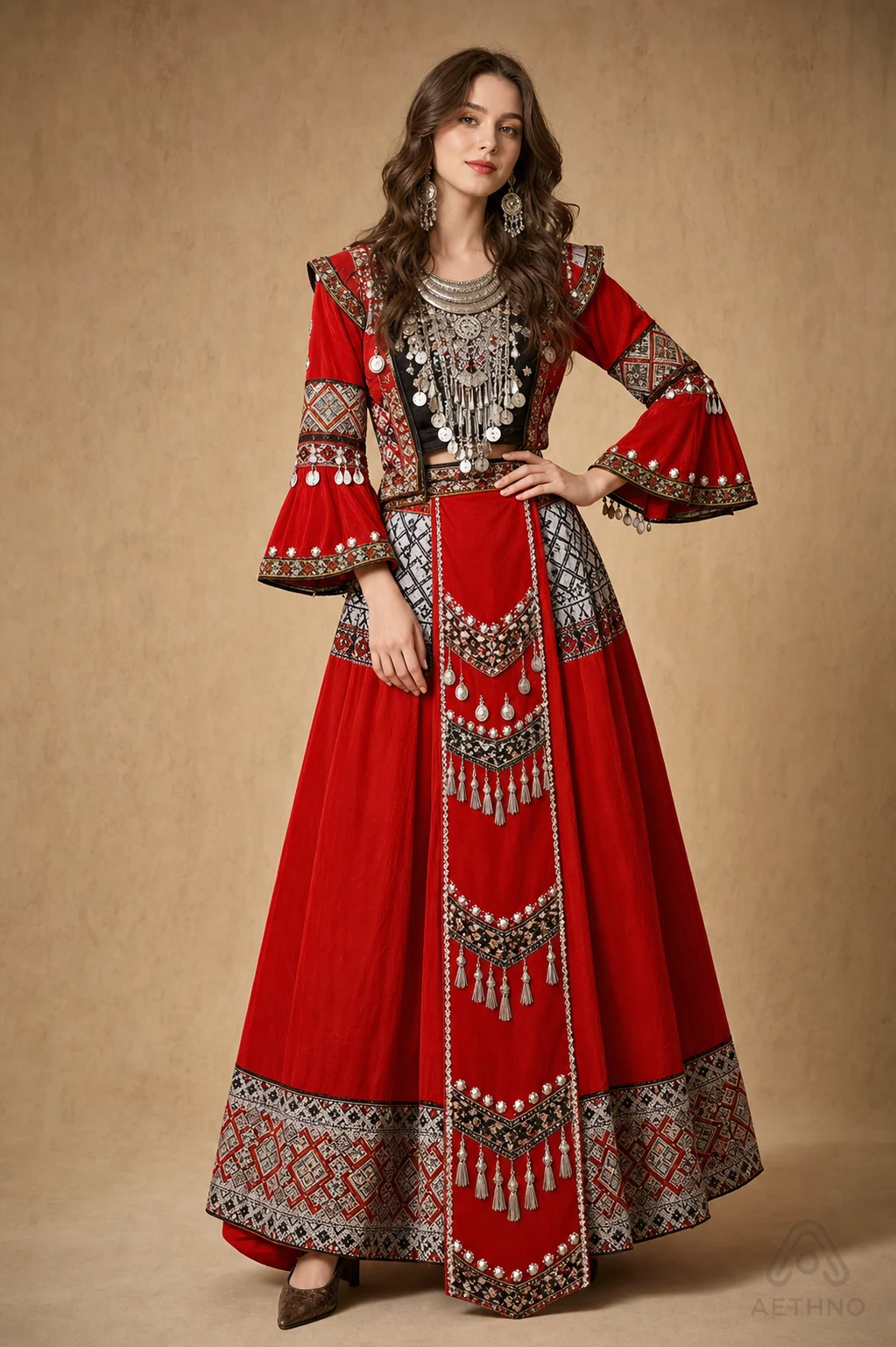 AETHNO Miao-Inspired Embroidered Women's Outfit - Look 40