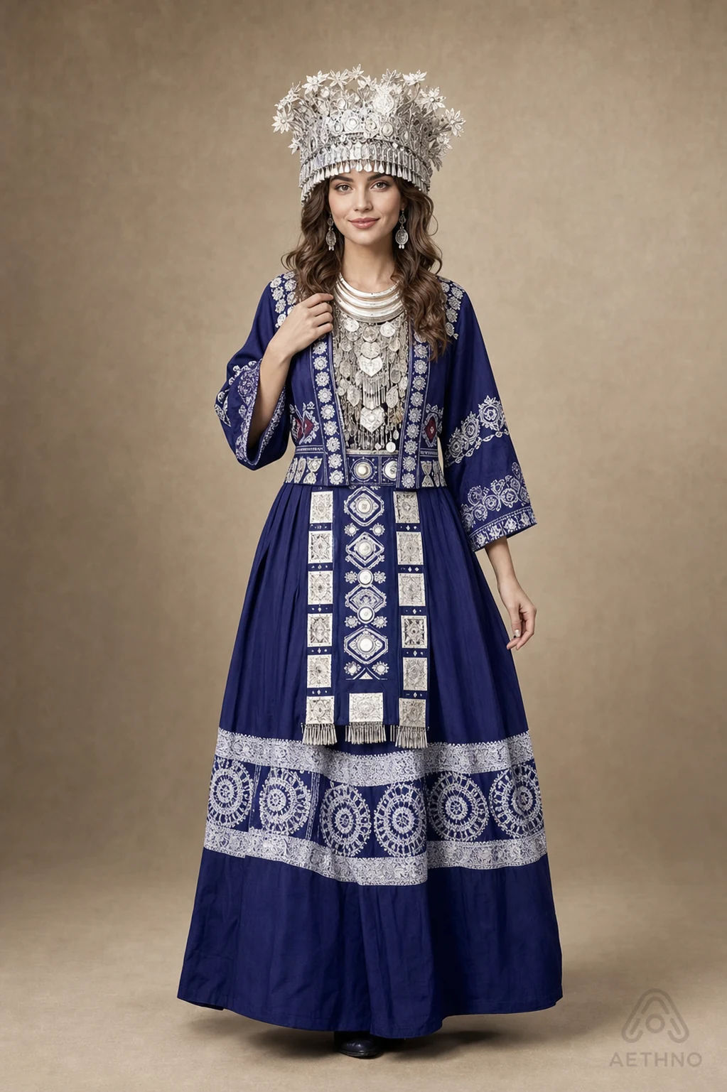 AETHNO Miao-Inspired Embroidered Women's Outfit - Look 41