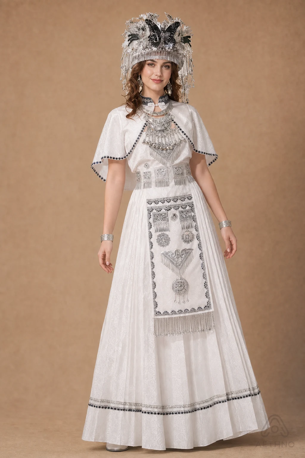 AETHNO Miao-Inspired Embroidered Women's Outfit - Look 43