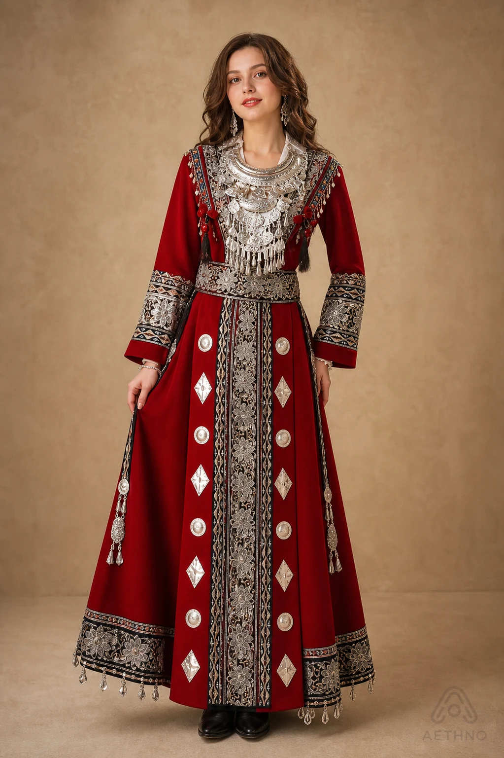 AETHNO Miao-Inspired Embroidered Women's Outfit - Look 45