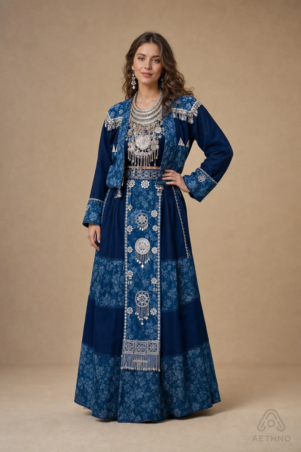 AETHNO Miao-Inspired Embroidered Women's Outfit - Look 49
