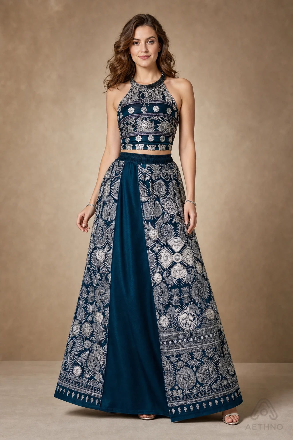 AETHNO Miao-Inspired Embroidered Women's Outfit - Look 57