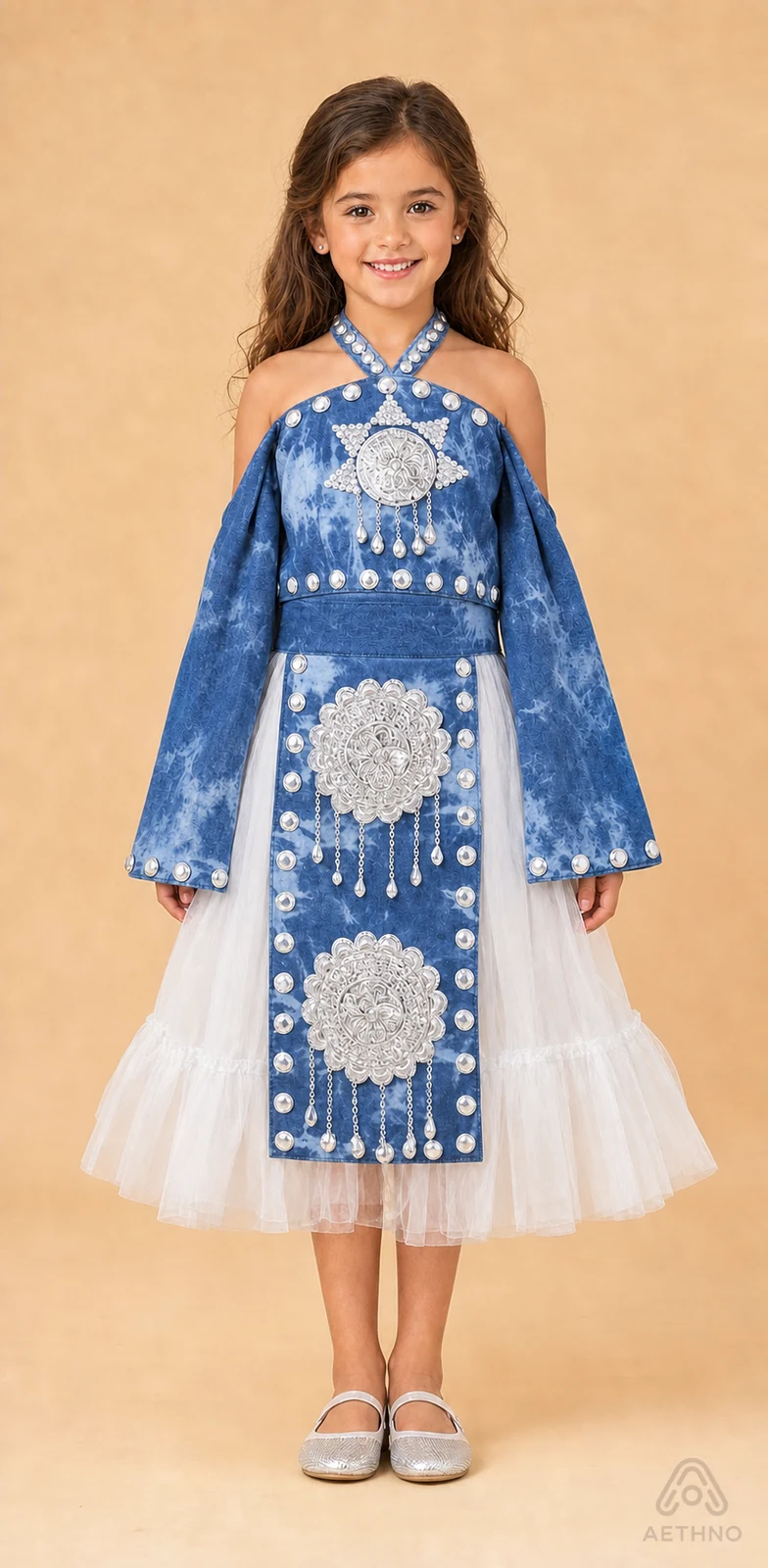AETHNO Miao-Inspired Embroidered Girls' Outfit - Look 68 Kids Style 01