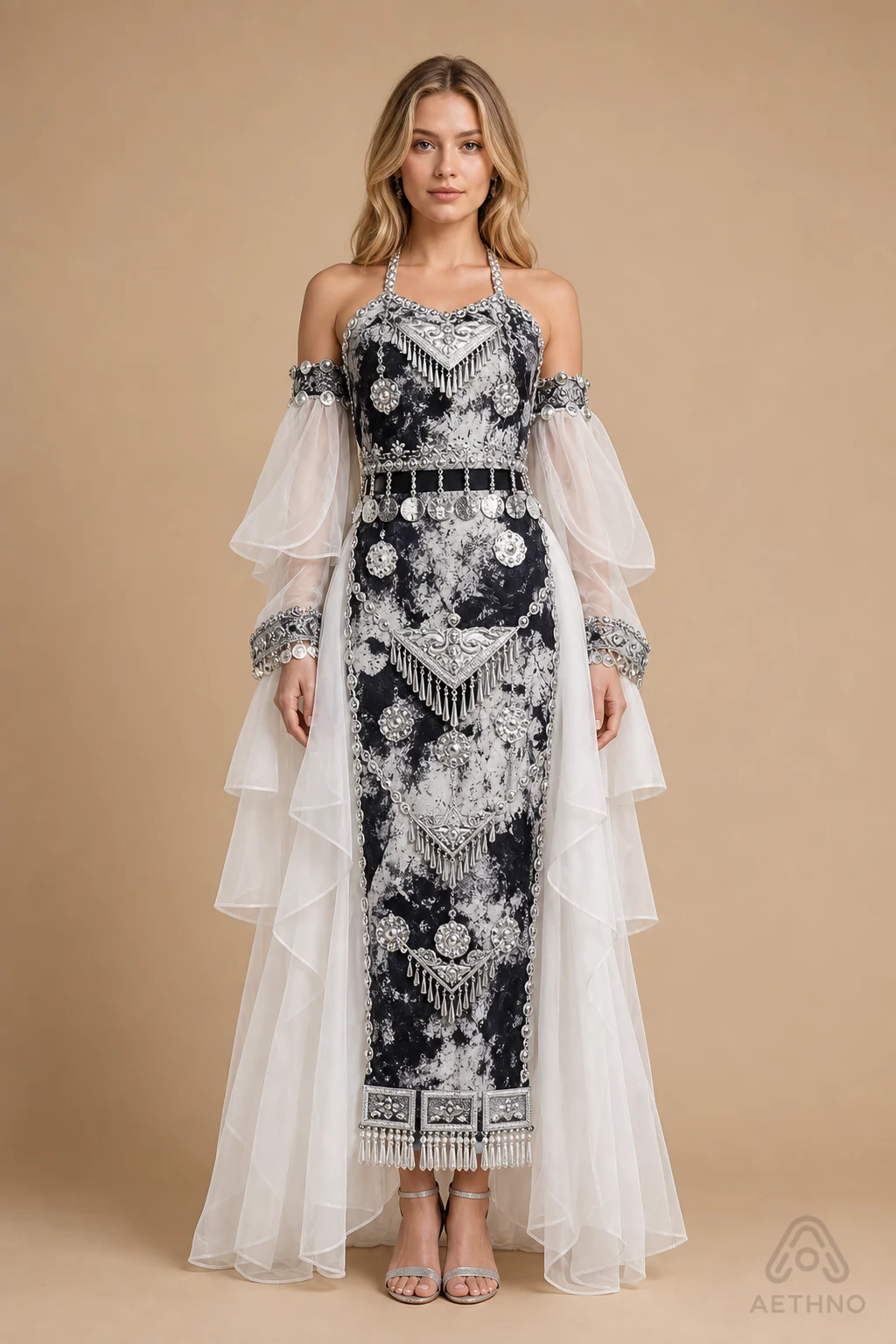 AETHNO Miao-Inspired Embroidered Women's Outfit - Look 69