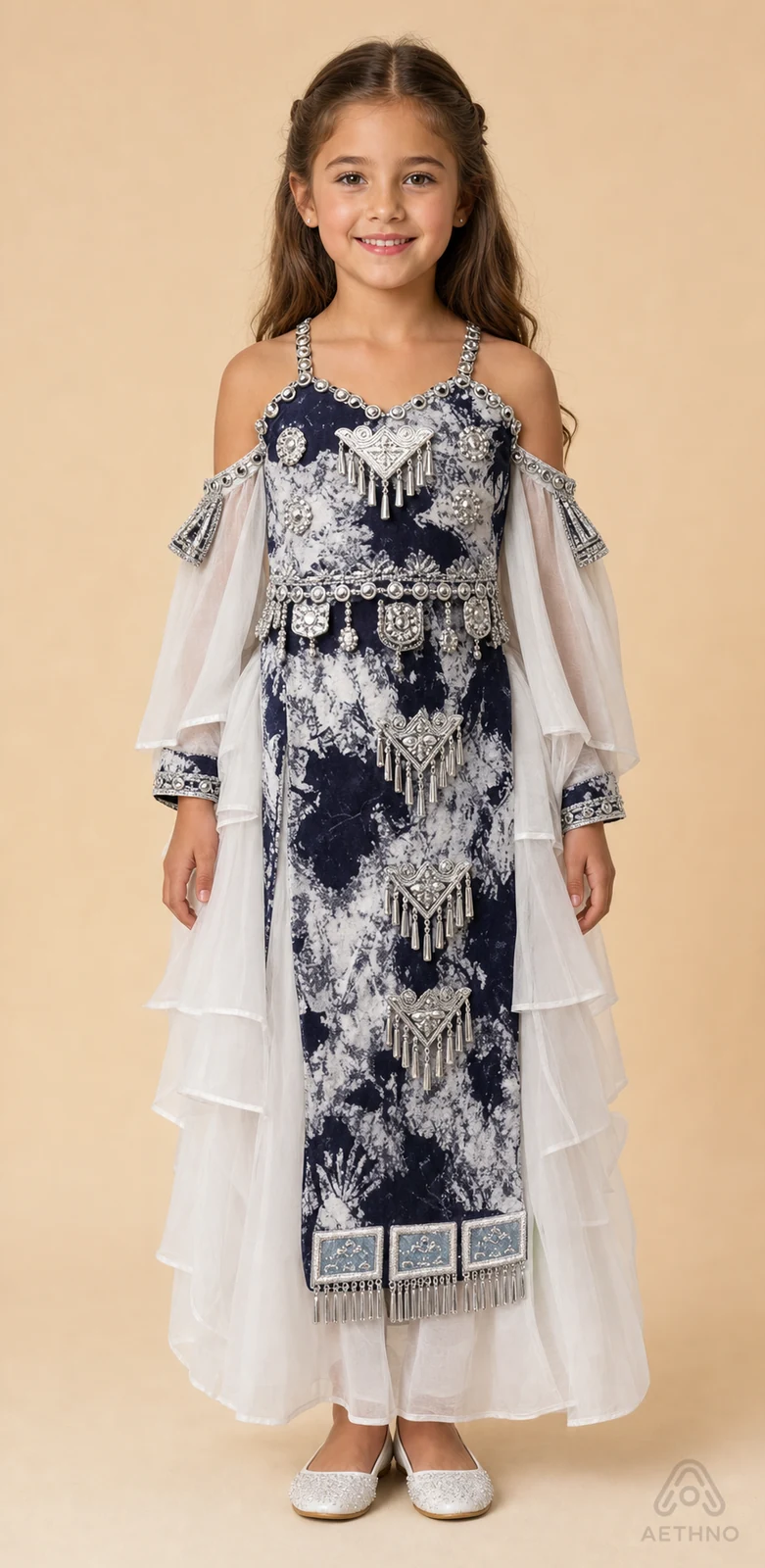 AETHNO Miao-Inspired Embroidered Girls' Outfit - Look 69 Kids Style 01