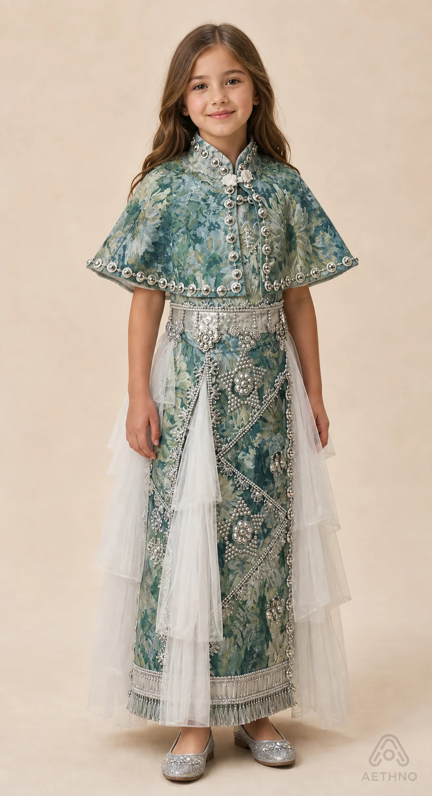 AETHNO Miao-Inspired Embroidered Girls' Outfit - Look 69 Kids Style 02