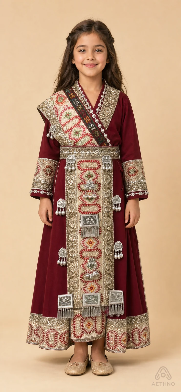 AETHNO Miao-Inspired Embroidered Girls' Outfit - Look 70 Kids Style 01