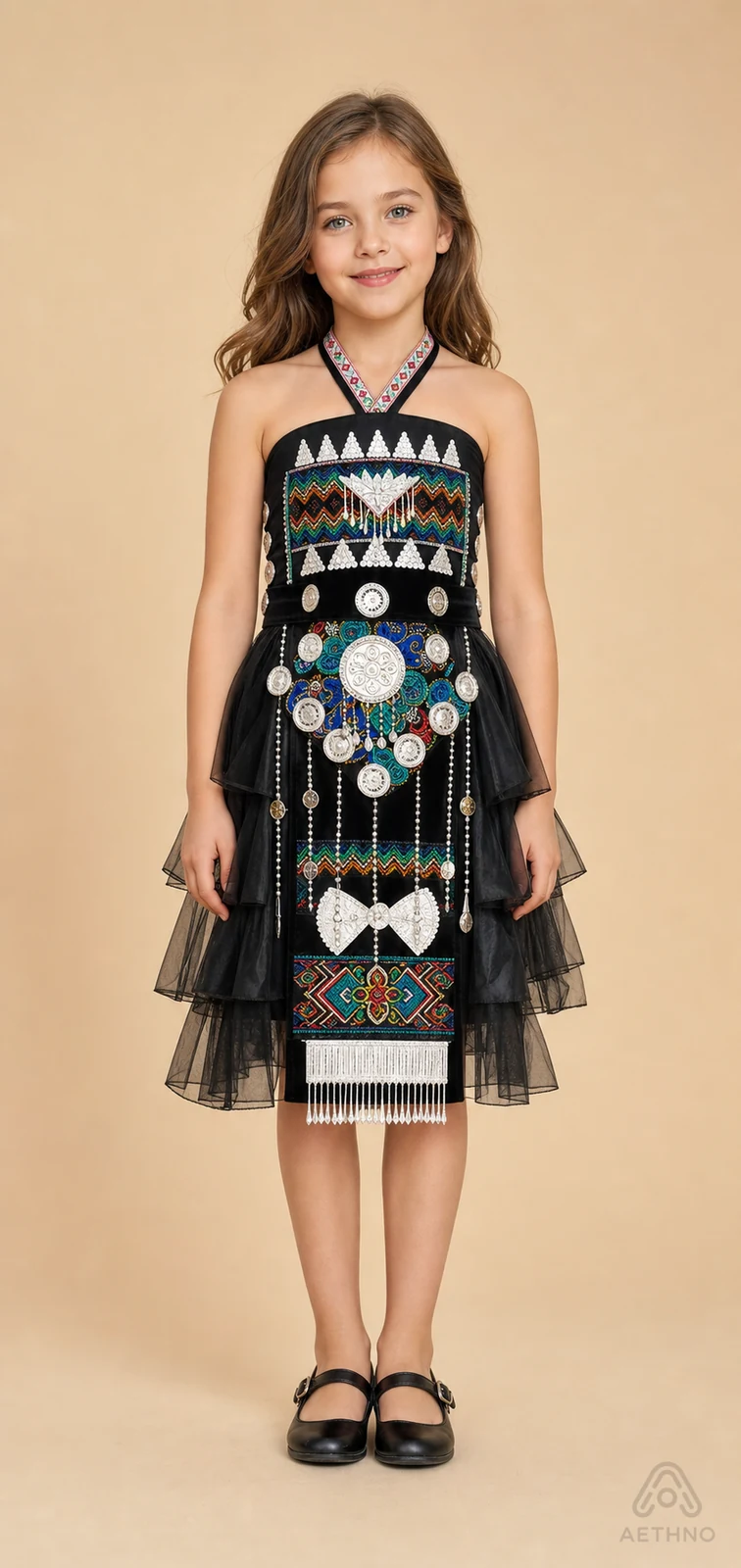 AETHNO Miao-Inspired Embroidered Girls' Outfit - Look 71