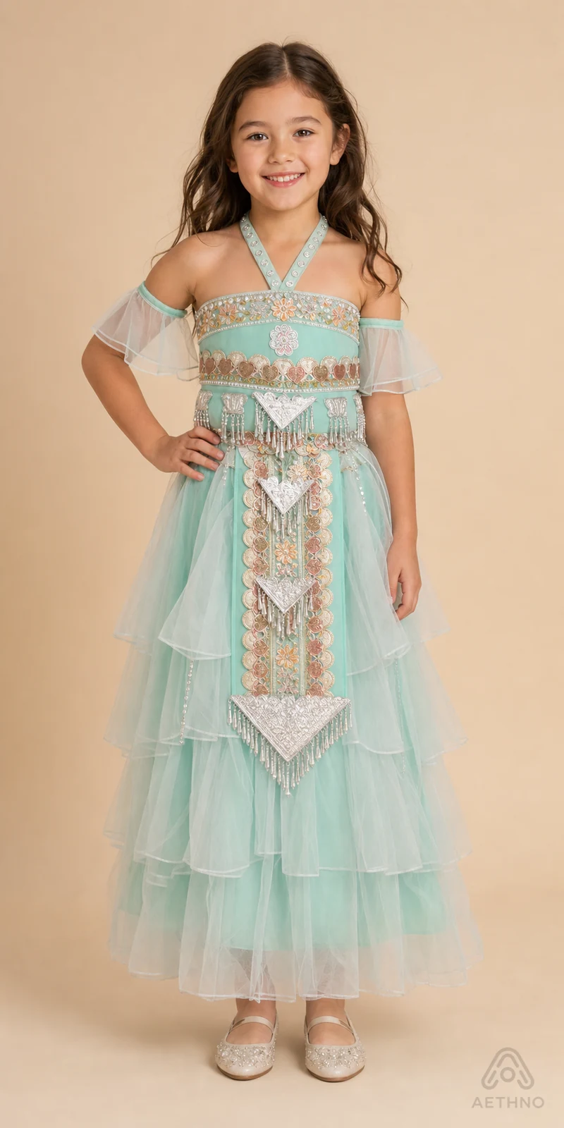 AETHNO Miao-Inspired Embroidered Girls' Outfit - Look 71 Kids Style 02