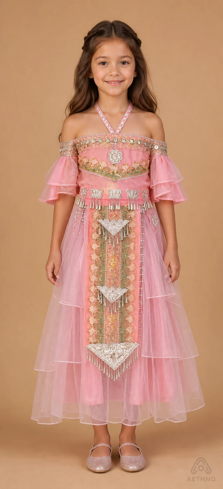 AETHNO Miao-Inspired Embroidered Girls' Outfit - Look 71 Kids Style 04