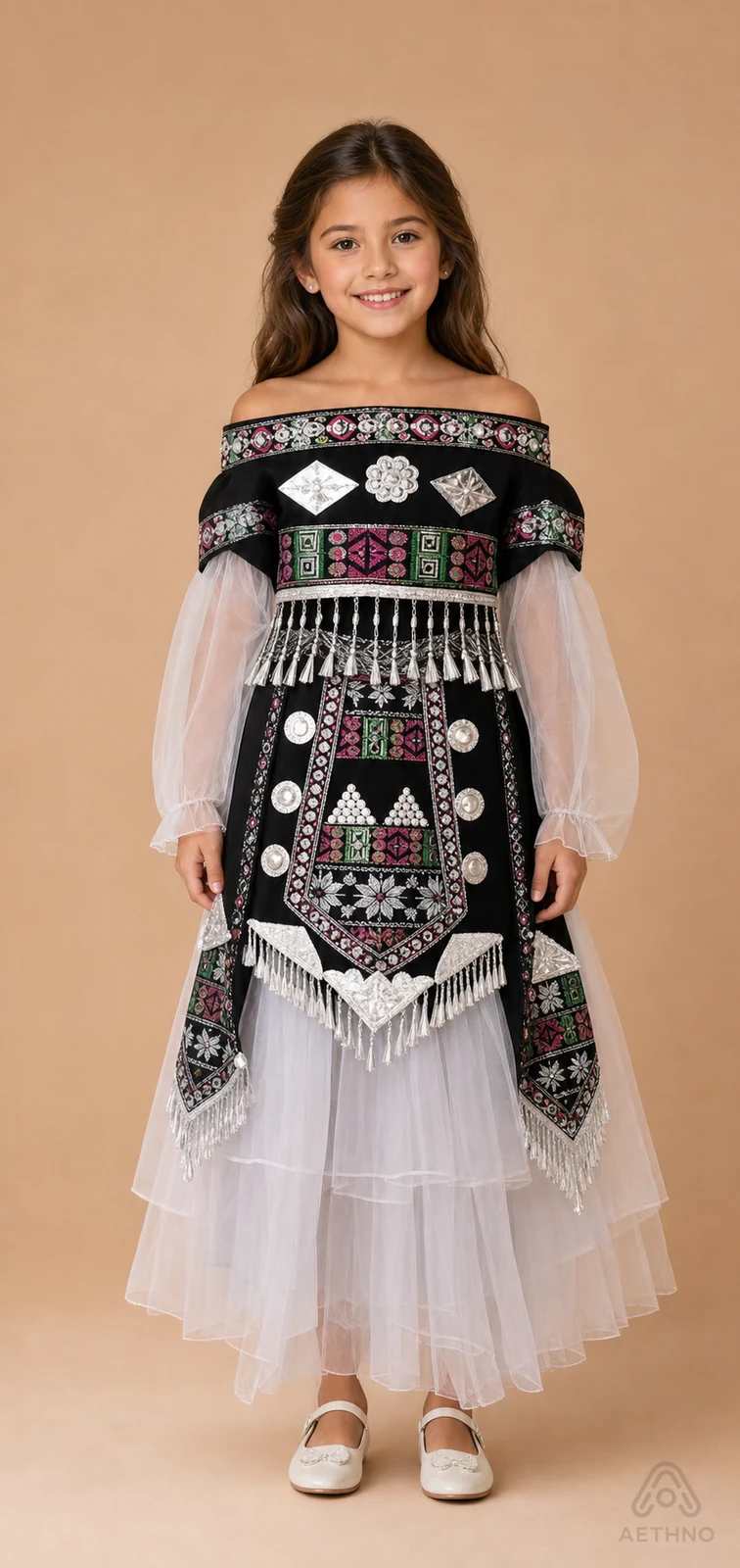 AETHNO Miao-Inspired Embroidered Girls' Outfit - Look 71 Kids Style 05
