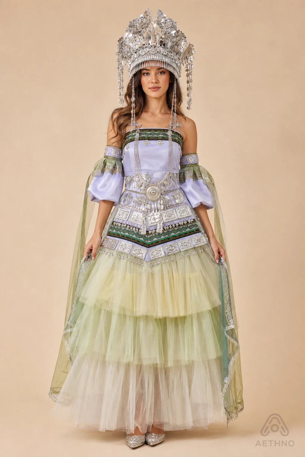 AETHNO Miao-Inspired Embroidered Women's Outfit - Look 74