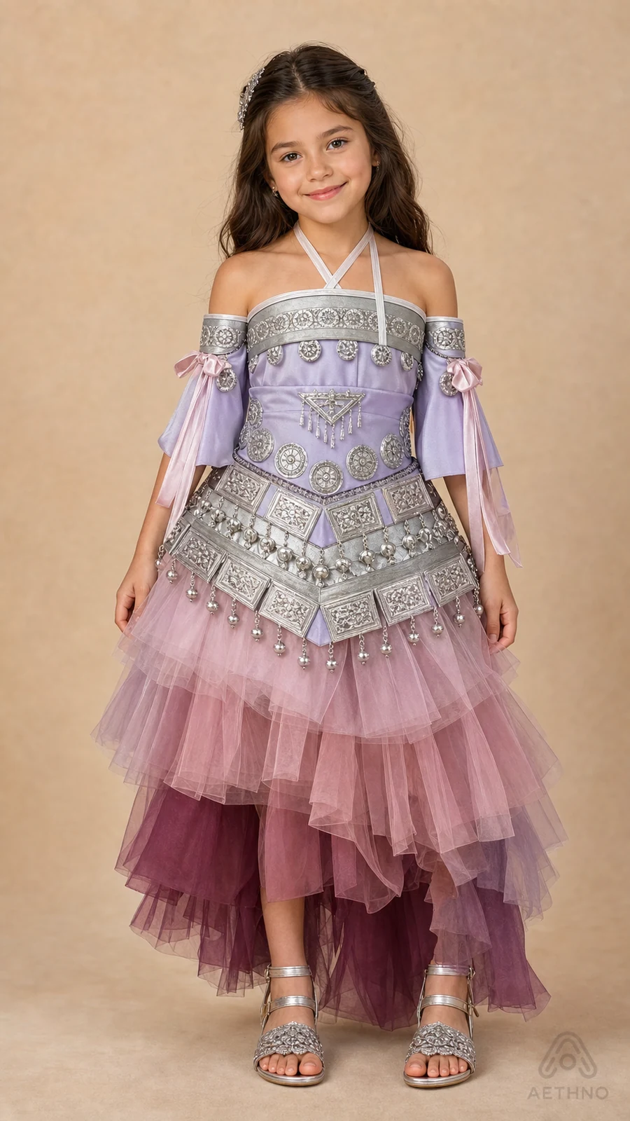 AETHNO Miao-Inspired Embroidered Girls' Outfit - Look 74 Kids Style 02
