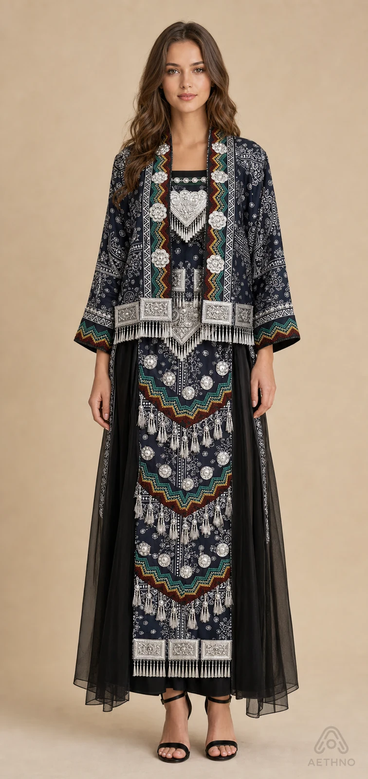 AETHNO Miao-Inspired Embroidered Women's Outfit - Look 75
