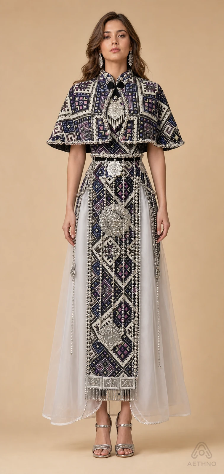 AETHNO Miao-Inspired Embroidered Women's Outfit - Look 76
