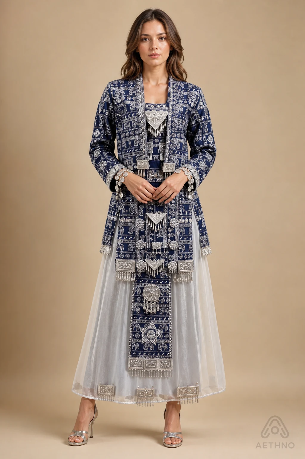 AETHNO Miao-Inspired Embroidered Women's Outfit - Look 77