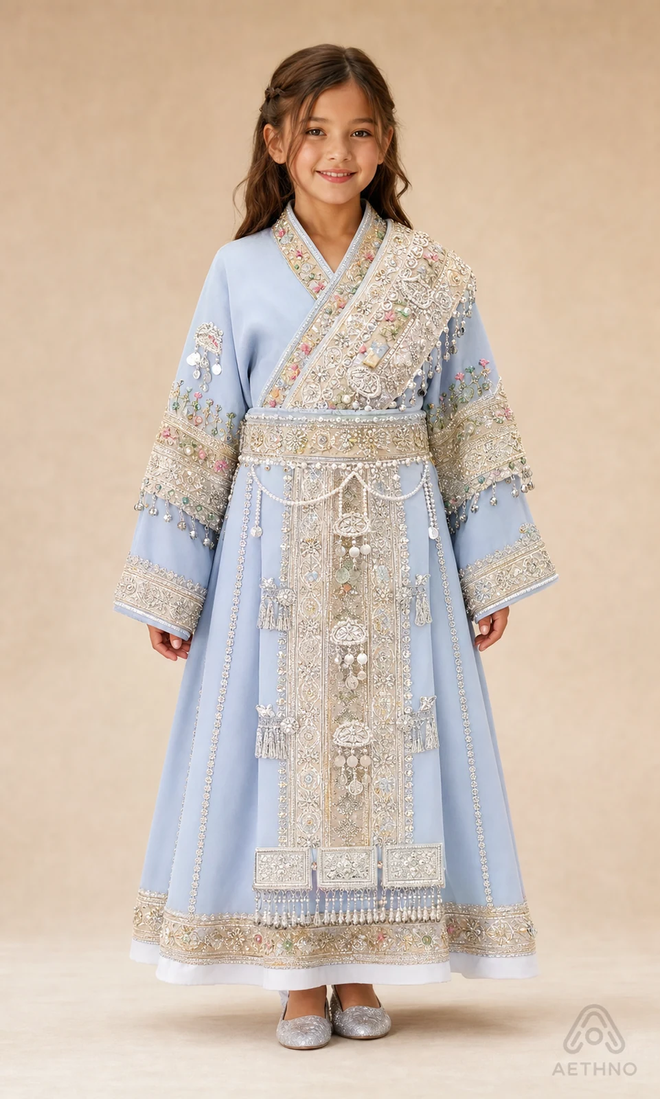AETHNO Miao-Inspired Embroidered Girls' Outfit - Look 77 Kids Style 01