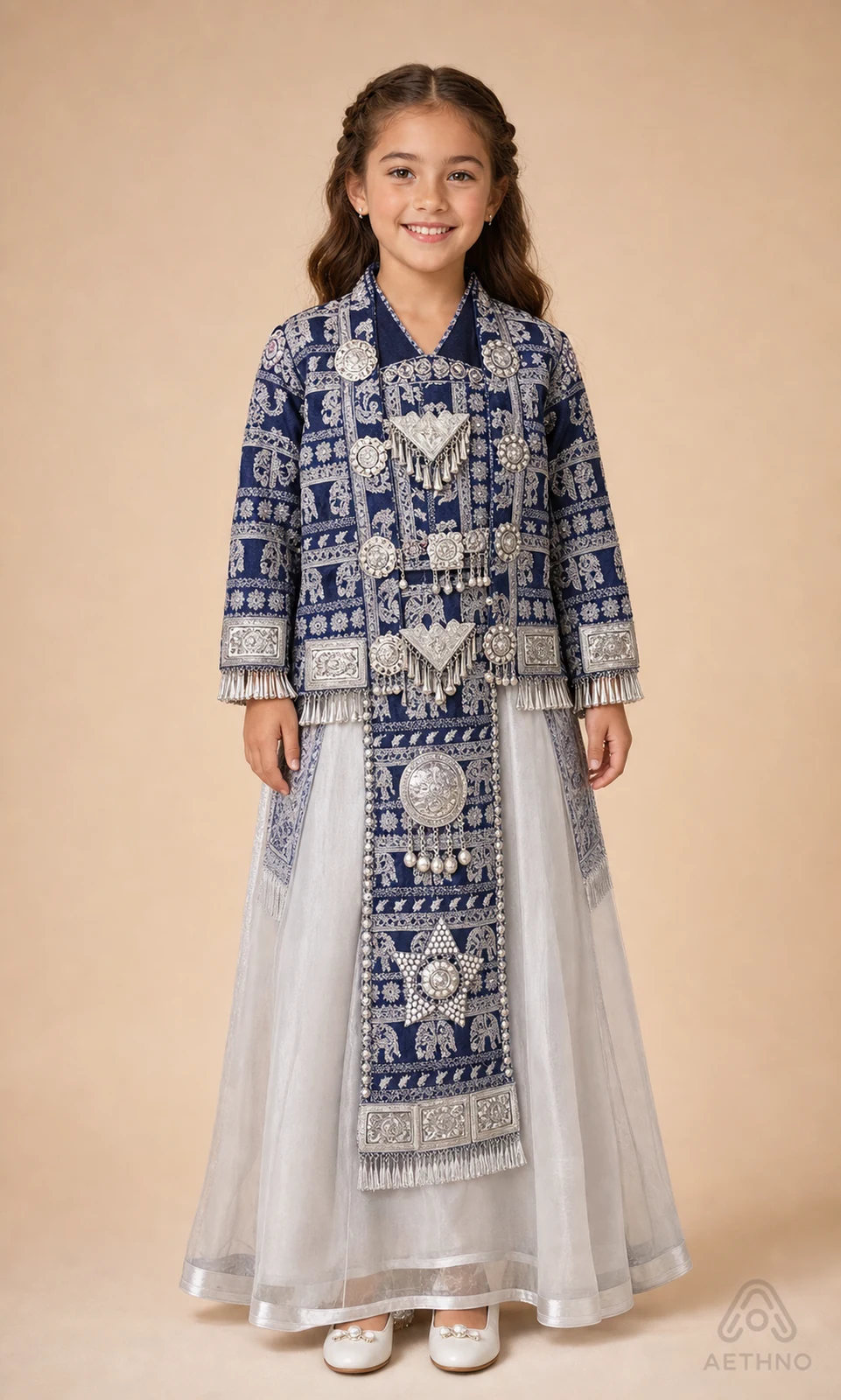 AETHNO Miao-Inspired Embroidered Girls' Outfit - Look 77 Kids Style 02