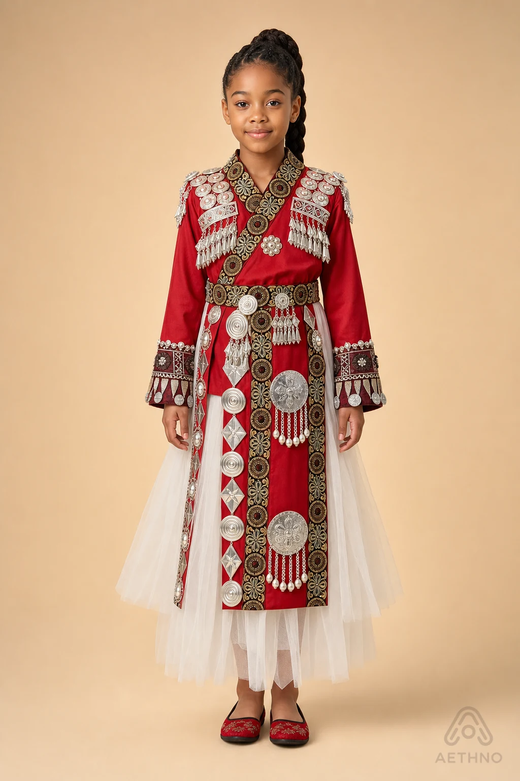 AETHNO Miao-Inspired Embroidered Girls' Outfit - Look 78 Kids Style 02