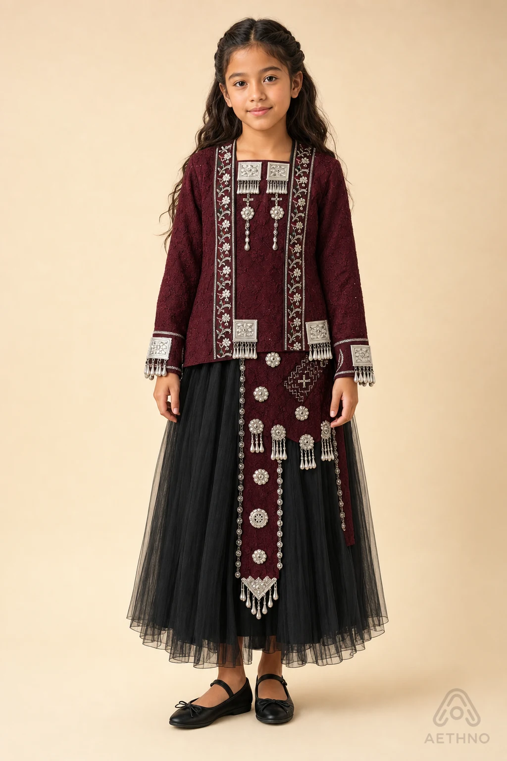 AETHNO Miao-Inspired Embroidered Girls' Outfit - Look 78 Kids Style 03