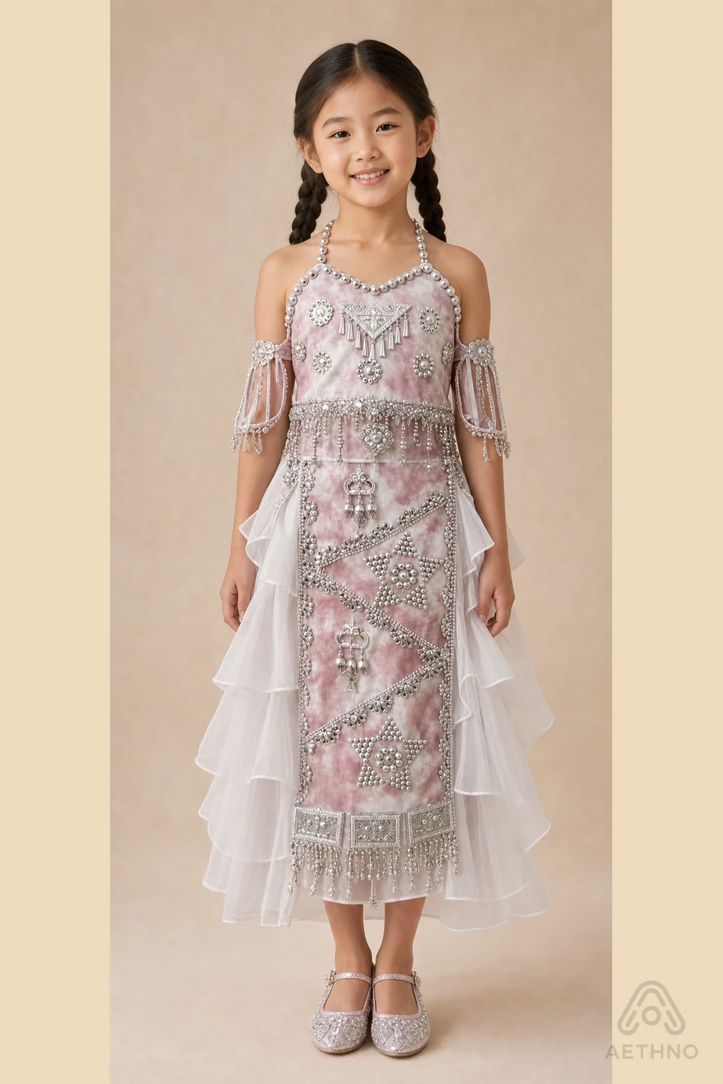 AETHNO Miao-Inspired Embroidered Girls' Outfit - Look 79 Kids Style 02