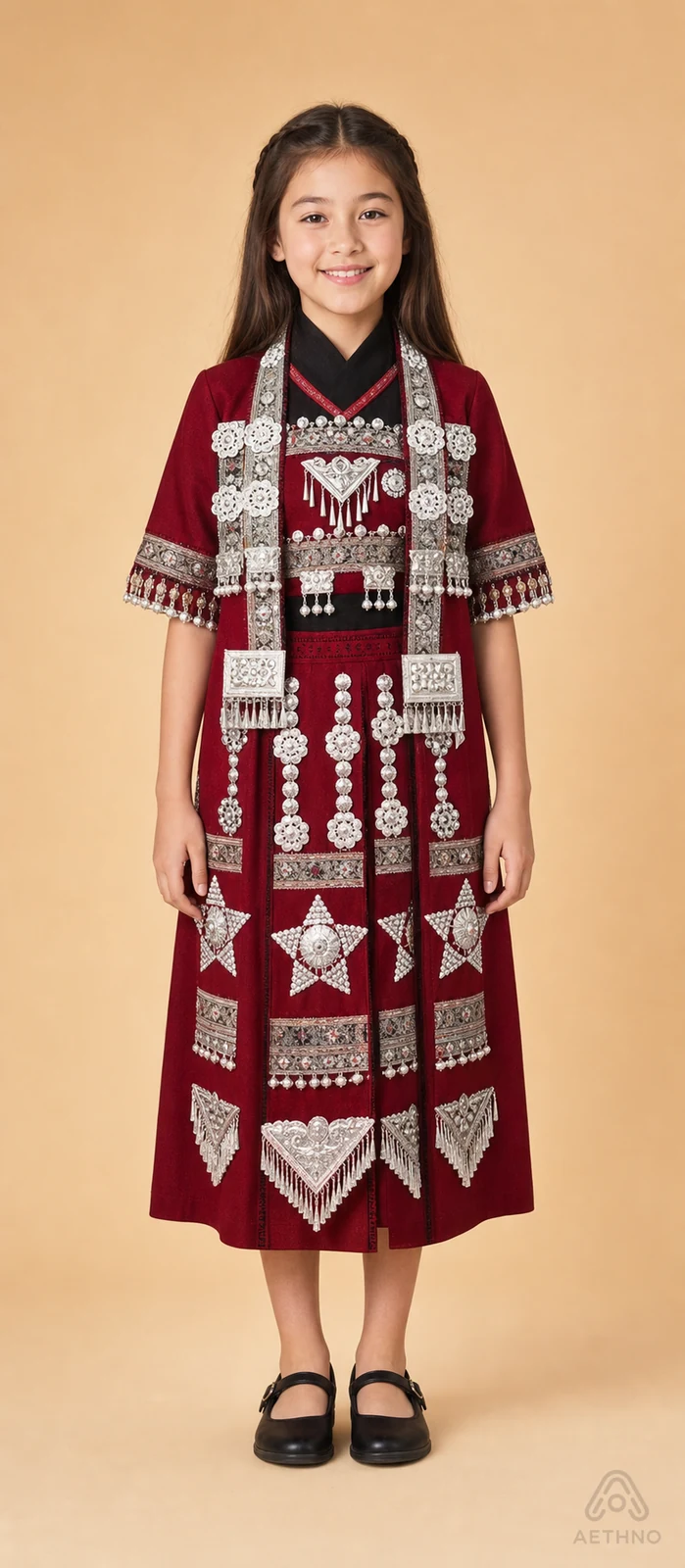 AETHNO Miao-Inspired Embroidered Girls' Outfit - Look 82 Kids Style 03