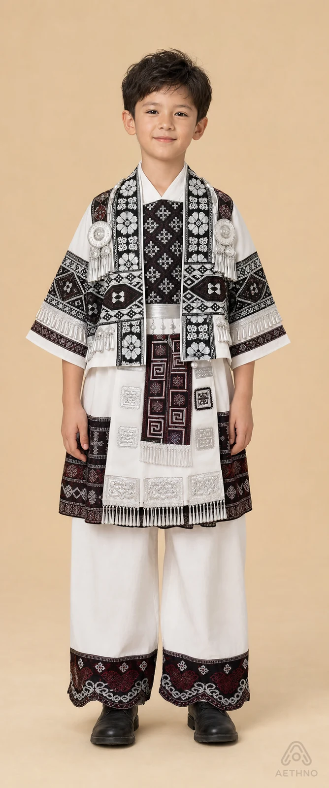 AETHNO Miao-Inspired Embroidered Girls' Outfit - Look 82 Kids Style 04