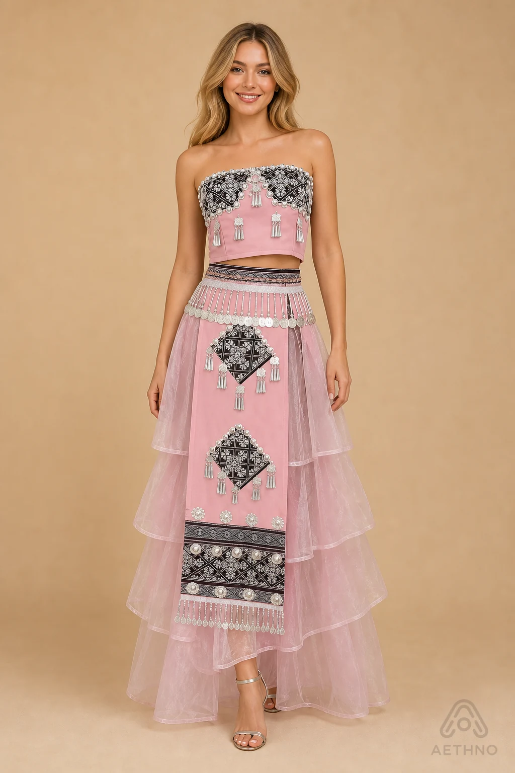 AETHNO Miao-Inspired Embroidered Women's Outfit - Look 84