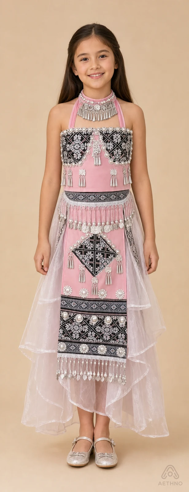 AETHNO Miao-Inspired Embroidered Girls' Outfit - Look 84 Kids Style 01