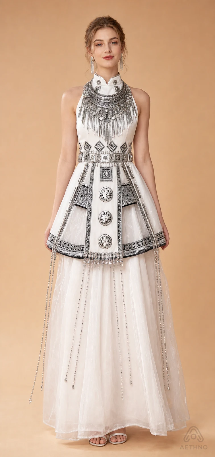 AETHNO Miao-Inspired Embroidered Women's Outfit - Look 86