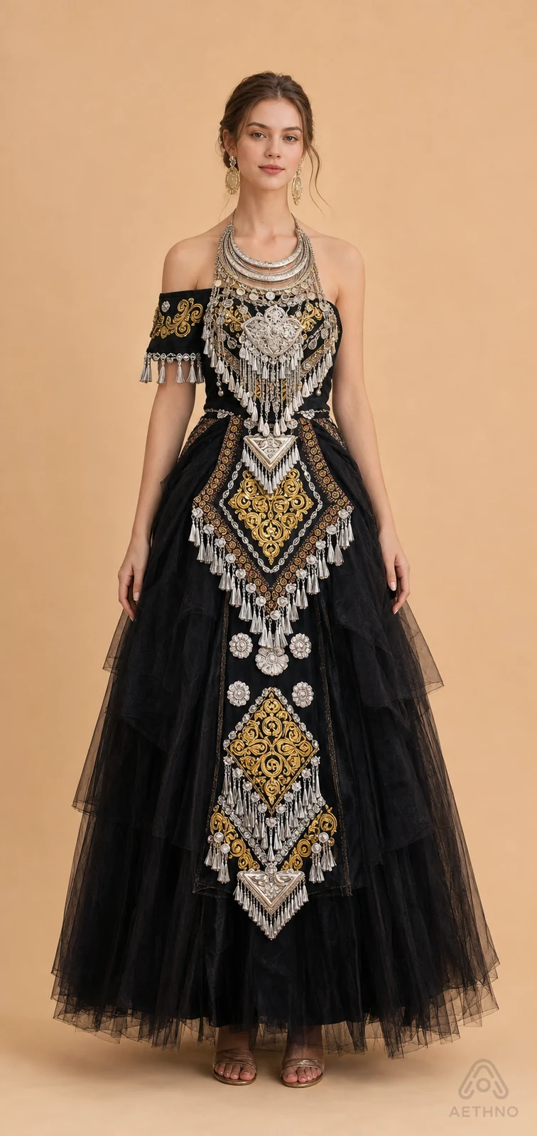 AETHNO Miao-Inspired Embroidered Women's Outfit - Look 87
