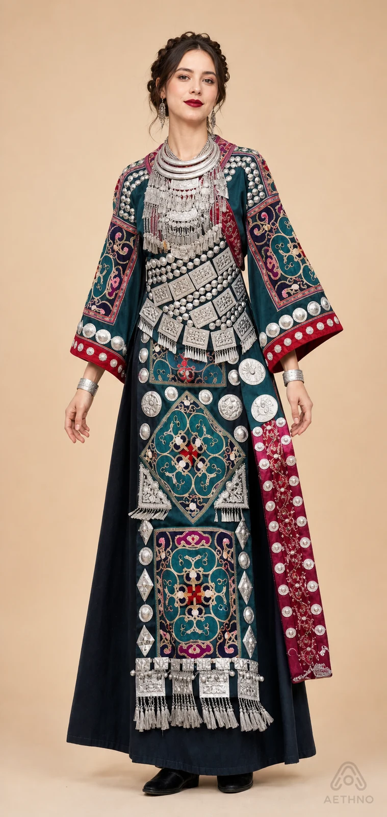 AETHNO Miao-Inspired Embroidered Women's Outfit - Look 89