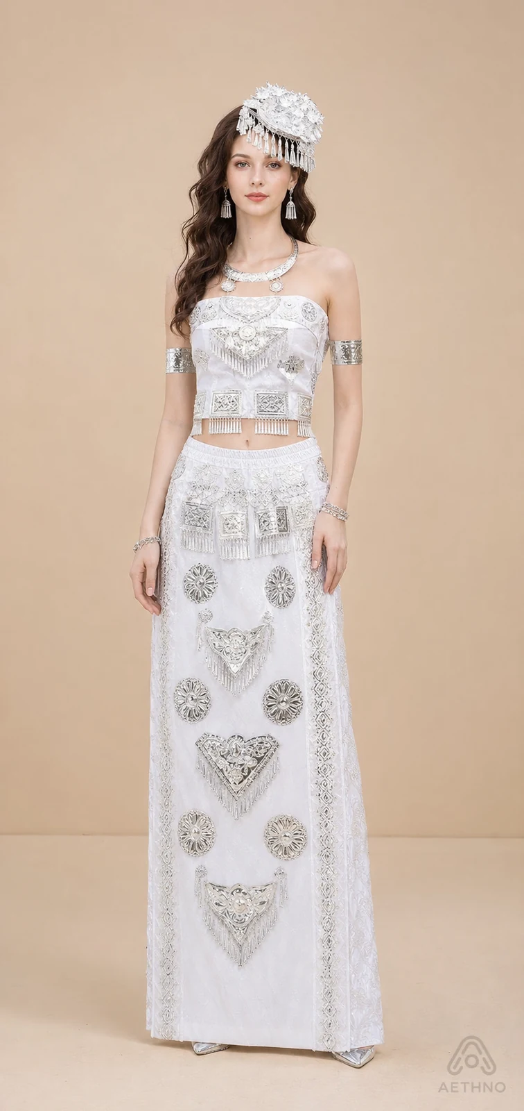 AETHNO Miao-Inspired Embroidered Women's Outfit - Look 94