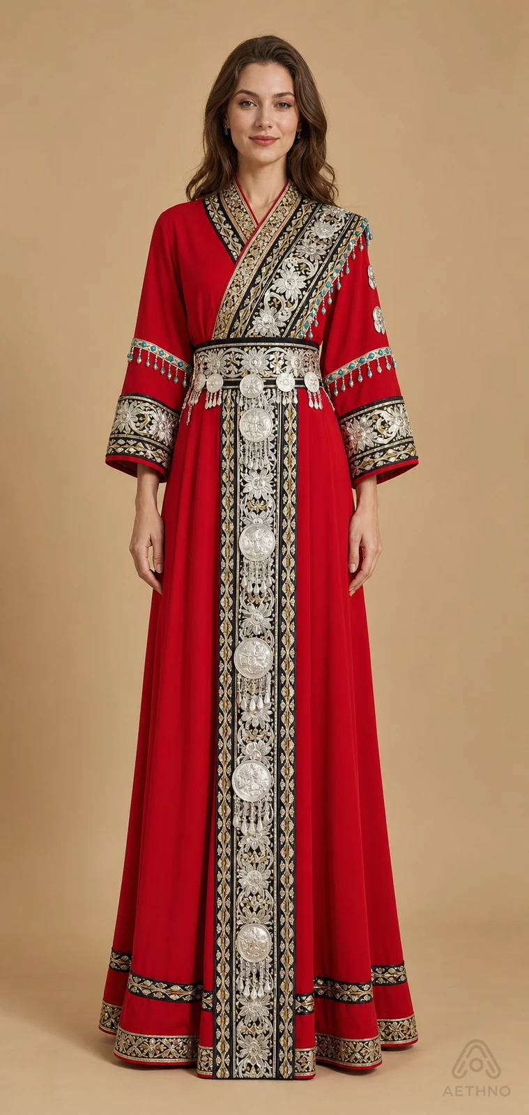 AETHNO Miao-Inspired Embroidered Women's Outfit - Look 96