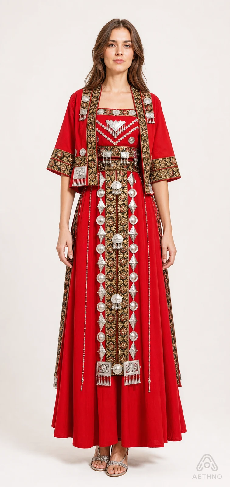 AETHNO Miao-Inspired Embroidered Women's Outfit - Look 98