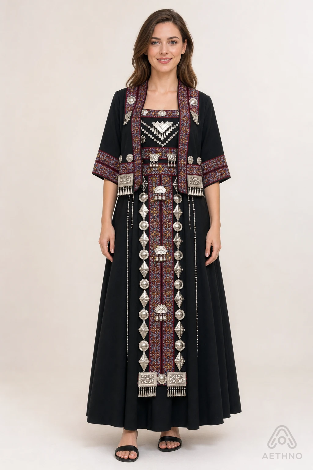 AETHNO Miao-Inspired Embroidered Women's Outfit - Look 99