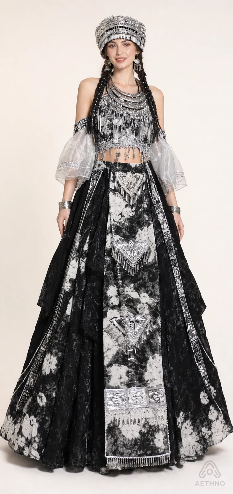 AETHNO Miao-Inspired Embroidered Women's Outfit - Look 101
