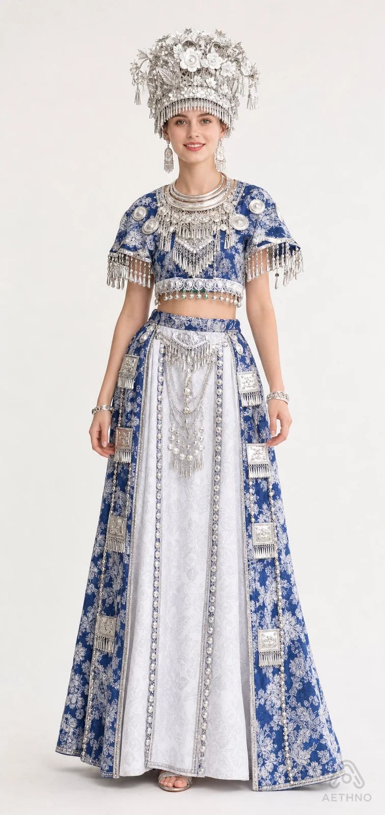 AETHNO Miao-Inspired Embroidered Women's Outfit - Look 102